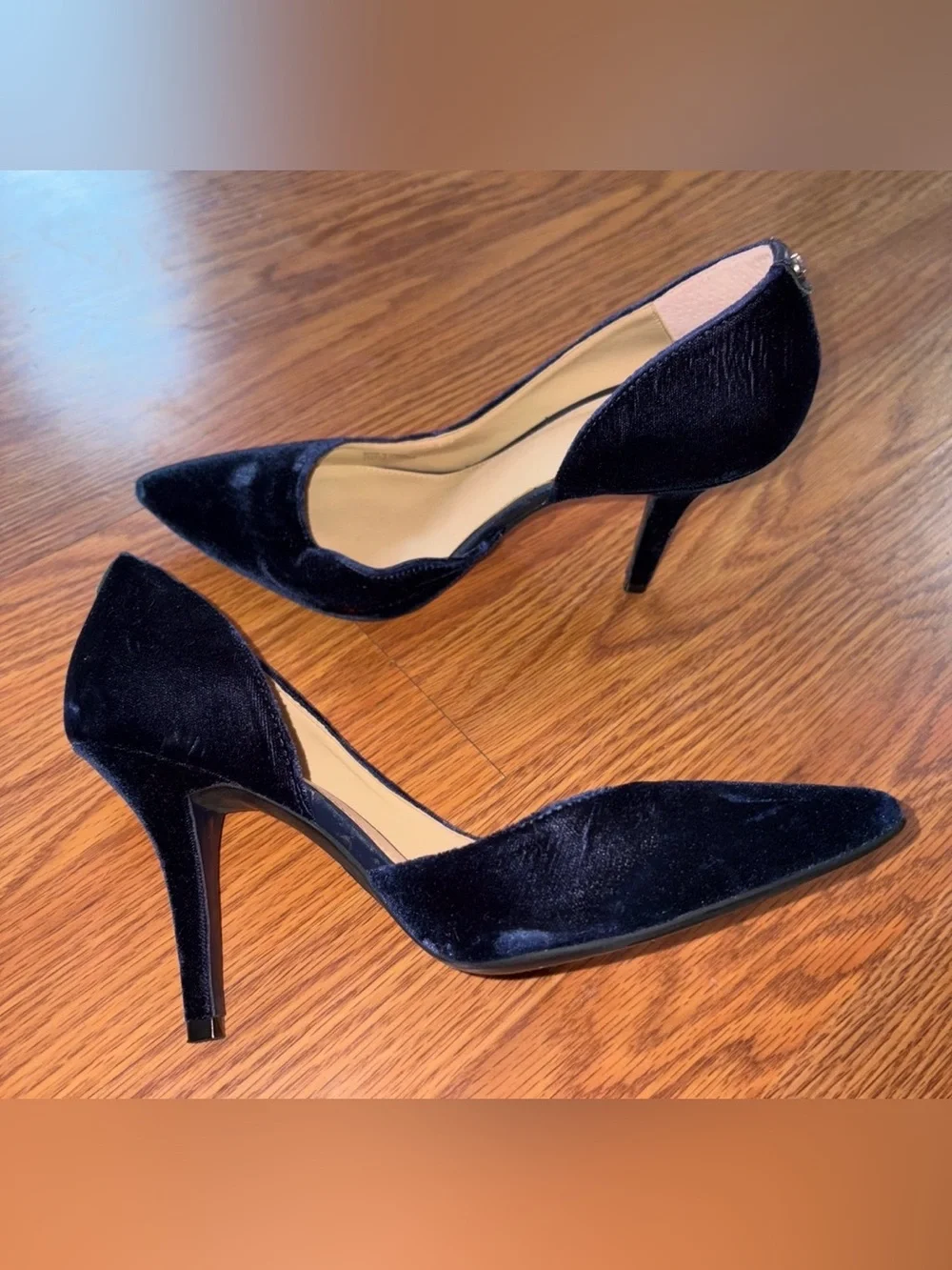 Michael Kors Blue Velvet Women's heels with Cutout Detail